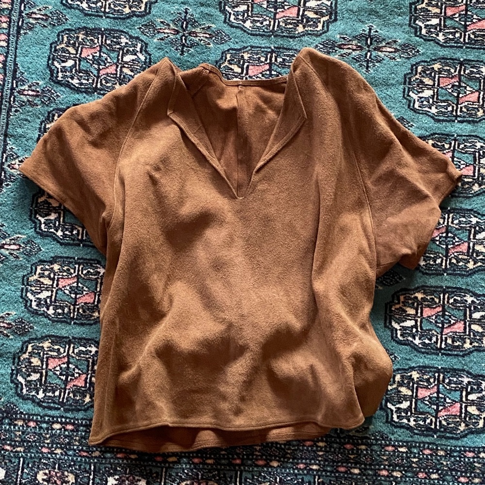 Luscious Chocolate Brown SUEDE CROP TOP